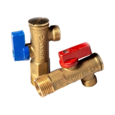 قیمت شیر پیسوار استاندارد 3/8 شیوان رنگ برنجی با اهرم قرمز - شیوان آرتا